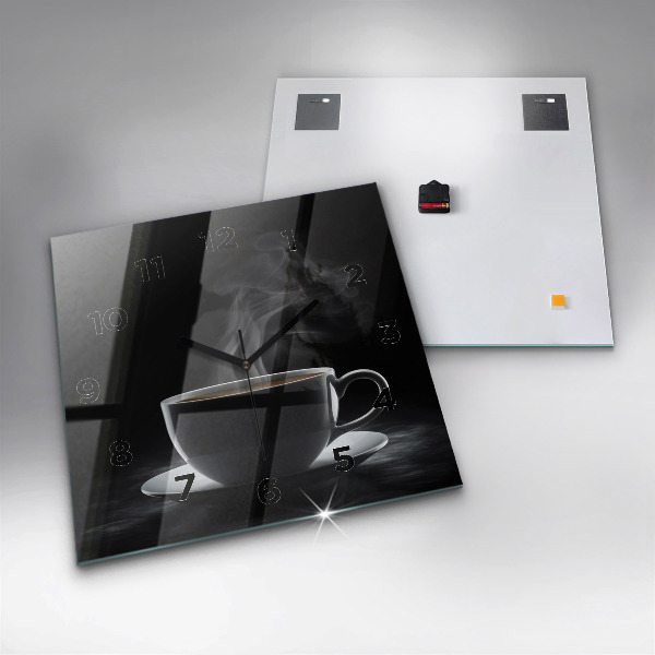 Reloj cuadrado Taza de café negro