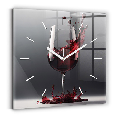 Reloj de pared cuadrado Copa de vino tinto