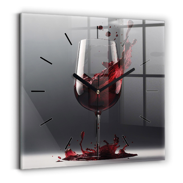 Reloj de pared cuadrado Copa de vino tinto