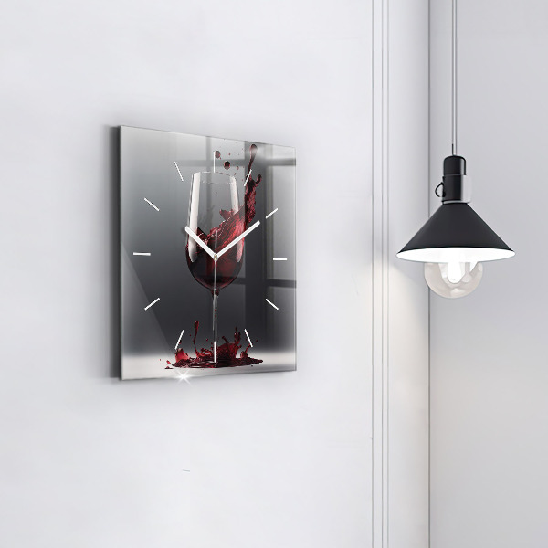 Reloj de pared cuadrado Copa de vino tinto
