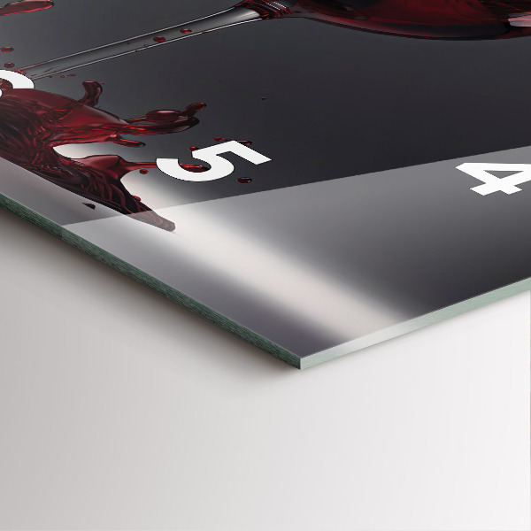 Reloj de pared cuadrado Copa de vino tinto