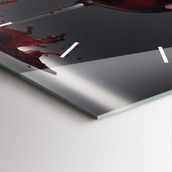 Reloj de pared cuadrado Copa de vino tinto