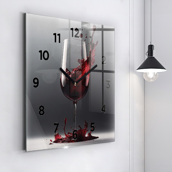 Reloj de pared cuadrado Copa de vino tinto