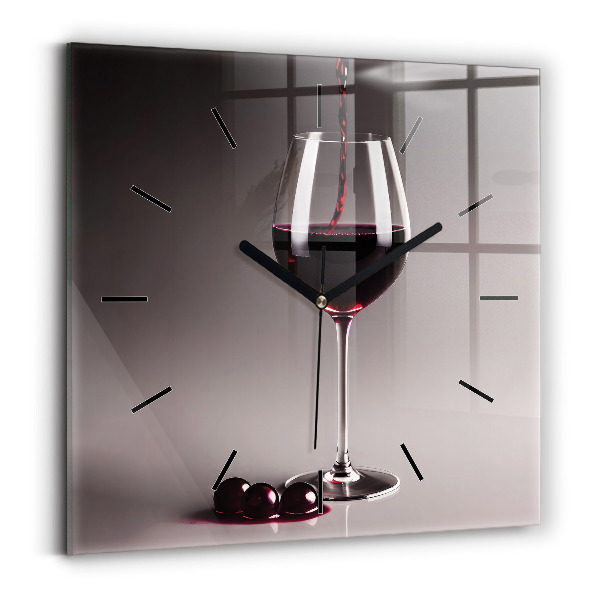 Reloj cuadrado Lámpara de vino tinto