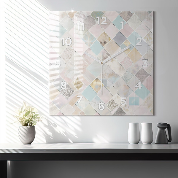 Reloj cuadrado Azulejos de colores
