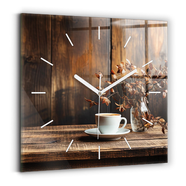 Reloj de pared cuadrado Taza de café