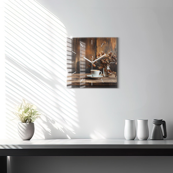 Reloj de pared cuadrado Taza de café