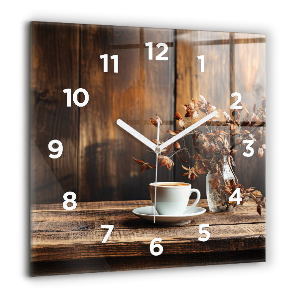 Reloj de pared cuadrado Taza de café