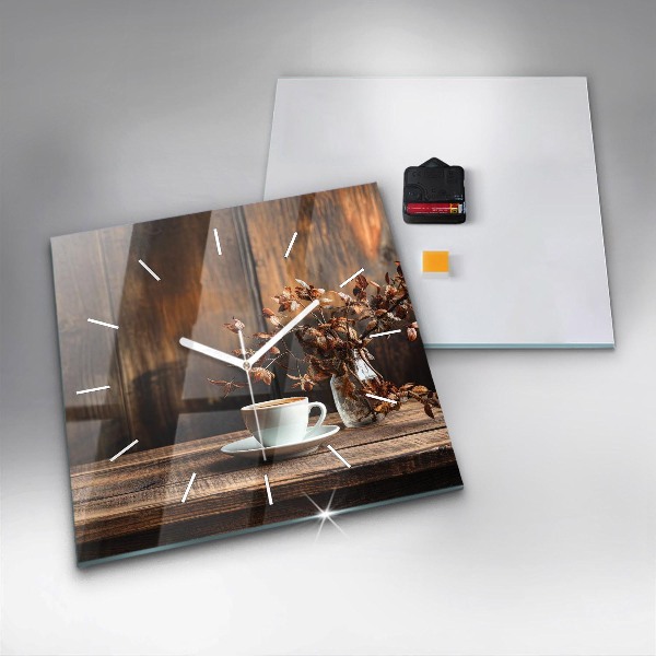 Reloj de pared cuadrado Taza de café