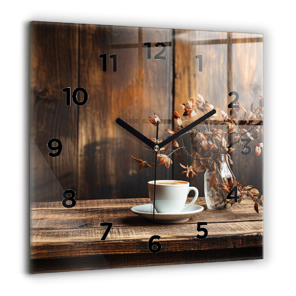 Reloj de pared cuadrado Taza de café