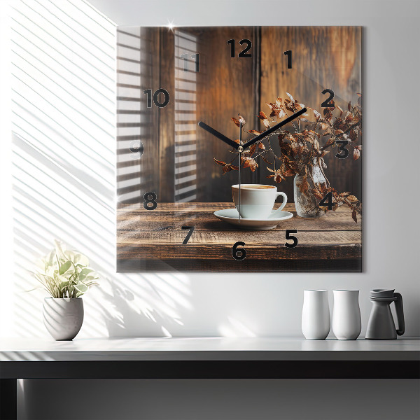 Reloj de pared cuadrado Taza de café