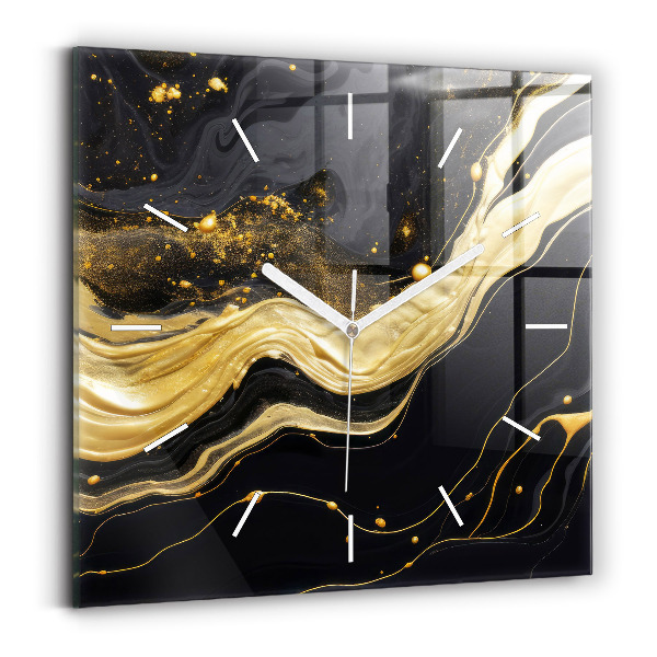 Reloj cuadrado Mármol dorado