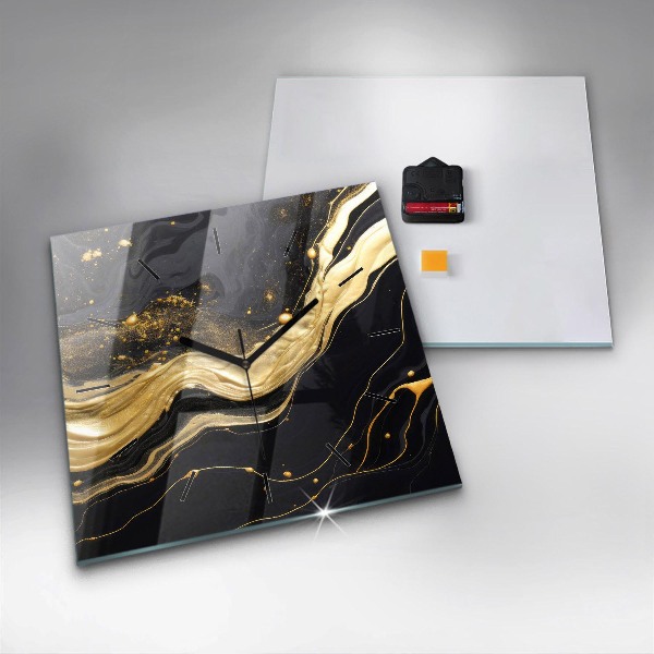 Reloj cuadrado Mármol dorado