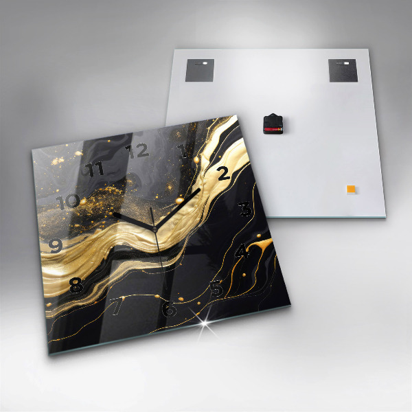 Reloj cuadrado Mármol dorado
