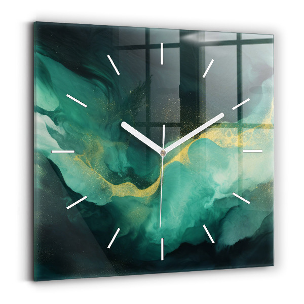 Reloj cuadrado Mármol verde