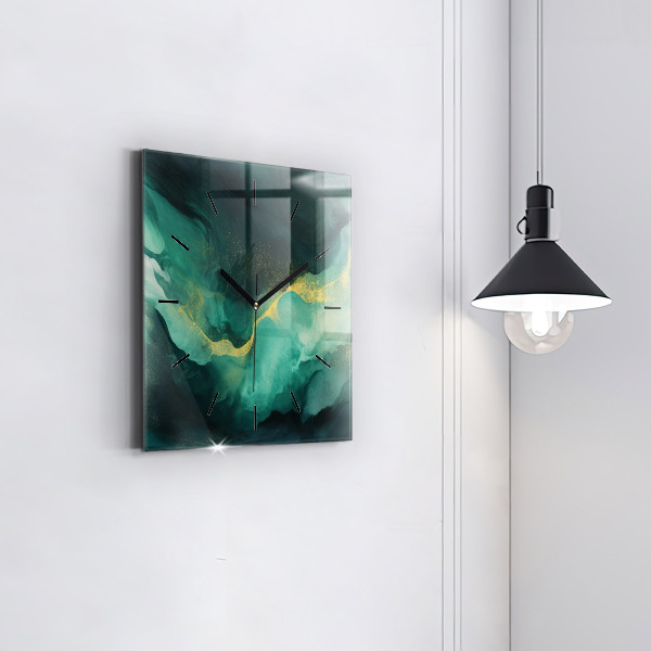 Reloj cuadrado Mármol verde