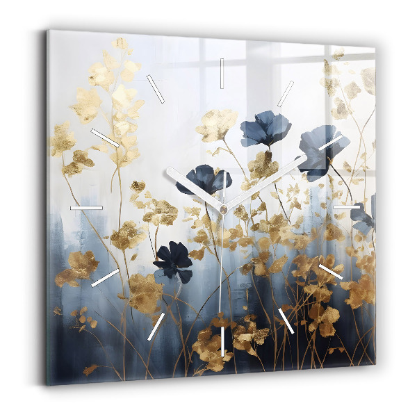 Reloj cuadrado Flores abstractas