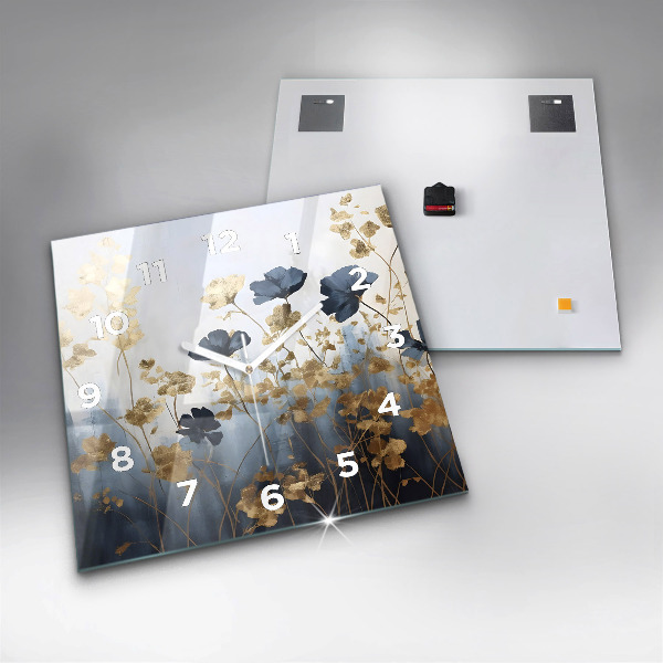 Reloj cuadrado Flores abstractas