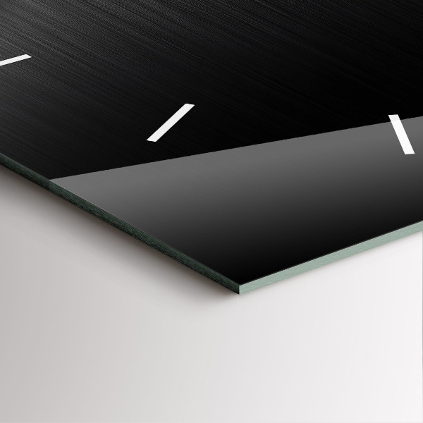 Reloj de pared cuadrado Líneas negras y plateadas