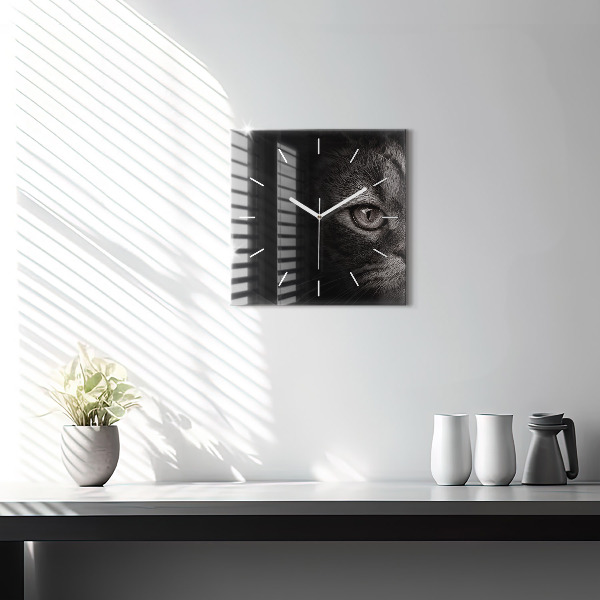 Reloj cuadrado Perro y gato escoceses