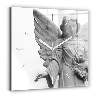 Reloj cuadrado Escultura de un ángel con alas