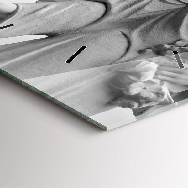 Reloj cuadrado Escultura de un ángel con alas