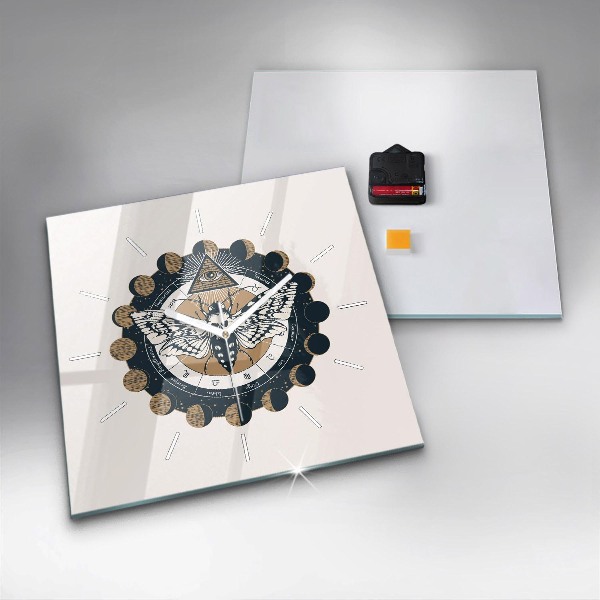 Reloj cuadrado Fases de la luna y el ojo