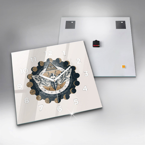 Reloj cuadrado Fases de la luna y el ojo