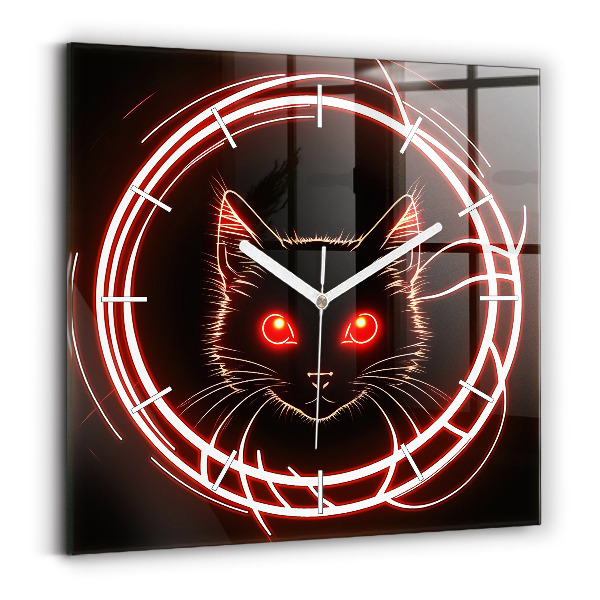 Reloj cuadrado Gato con ojos rojos