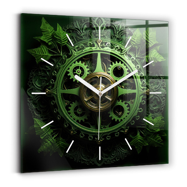 Reloj de pared cuadrado Mecanismo verde