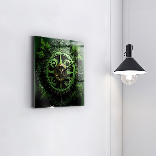 Reloj de pared cuadrado Mecanismo verde