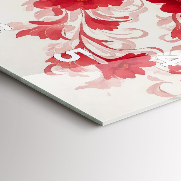 Reloj de pared cuadrado Flores rojas