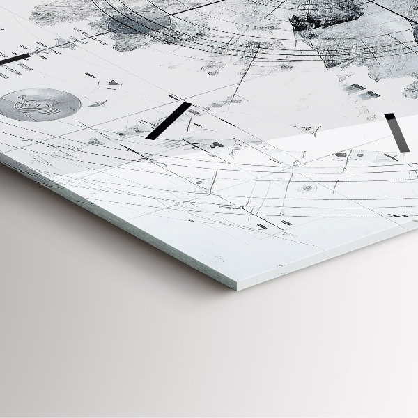 Reloj de pared cuadrado Dibujo montañas