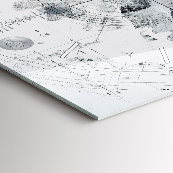 Reloj de pared cuadrado Dibujo montañas