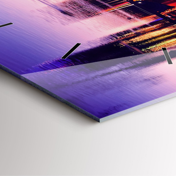 Reloj cuadrado Panorámica nocturna de la ciudad