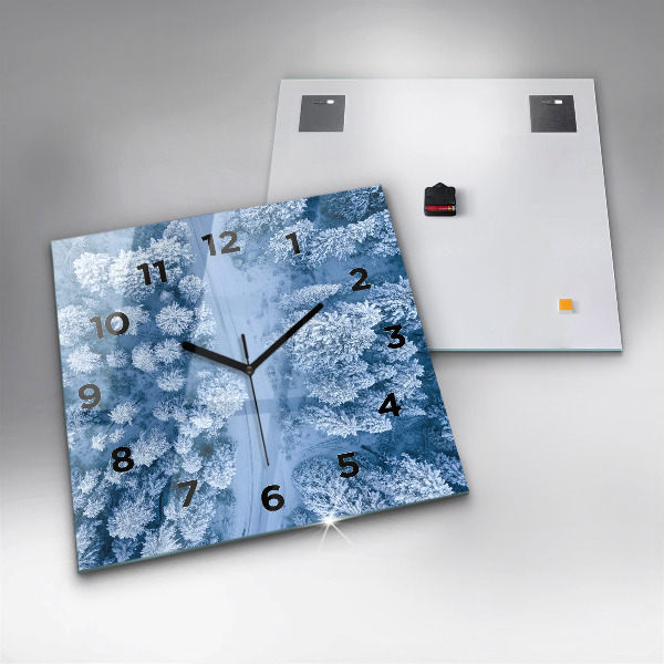 Reloj de pared cuadrado Bosque desde un dron