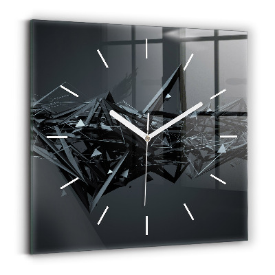 Reloj de pared cuadrado Abstracción negra