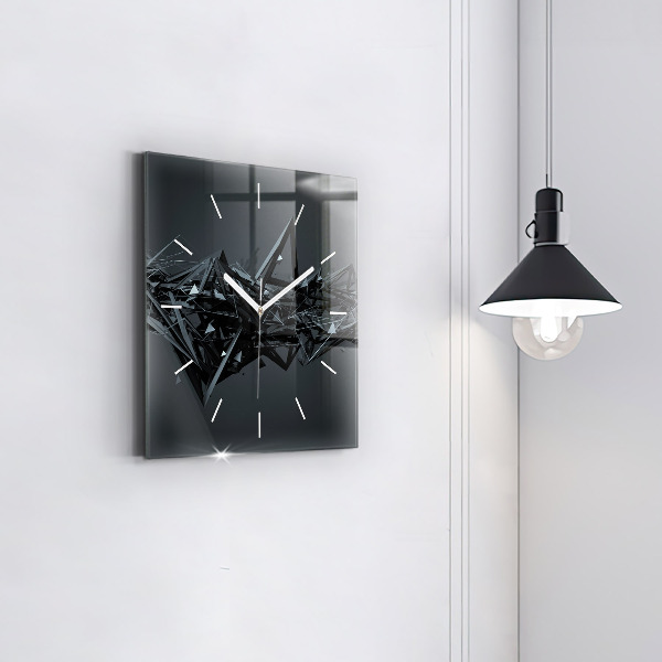 Reloj de pared cuadrado Abstracción negra