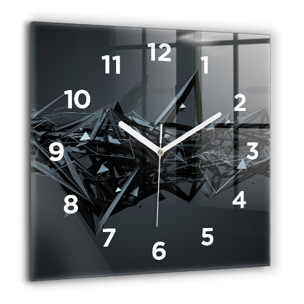 Reloj de pared cuadrado Abstracción negra