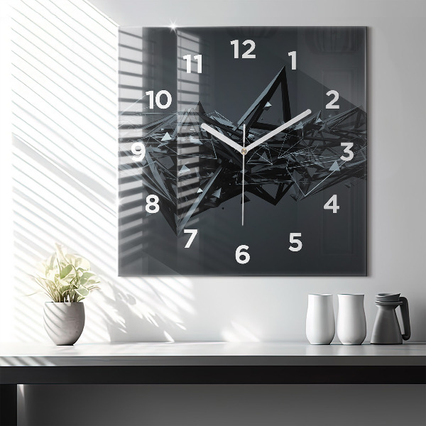 Reloj de pared cuadrado Abstracción negra