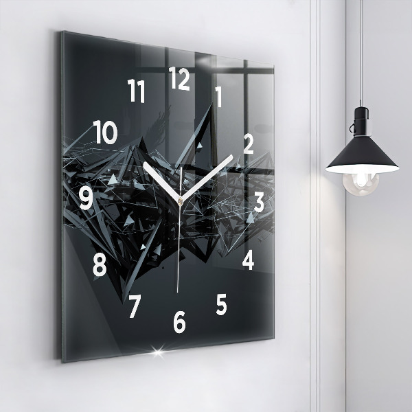 Reloj de pared cuadrado Abstracción negra