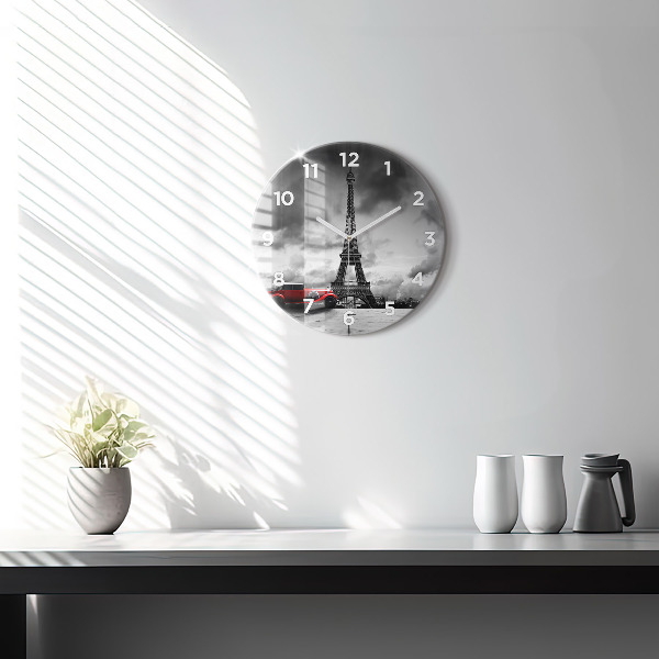 Reloj de cristal redondo Torre Effel París