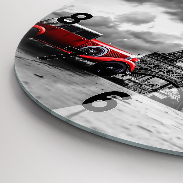 Reloj de cristal redondo Torre Effel París