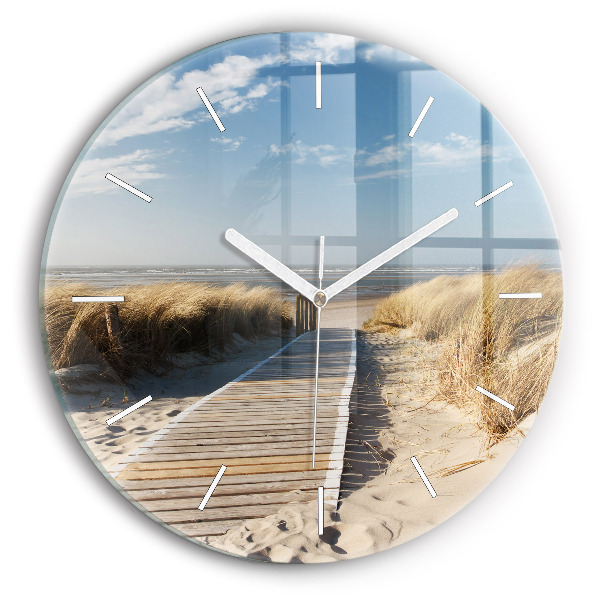 Reloj redondo pared Vista de la playa