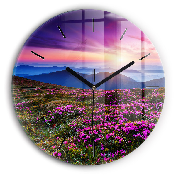 Reloj de pared redondo Flores al amanecer