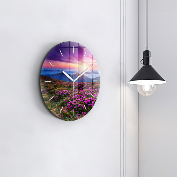 Reloj de pared redondo Flores al amanecer