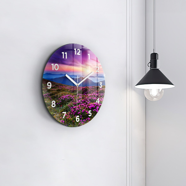 Reloj de pared redondo Flores al amanecer