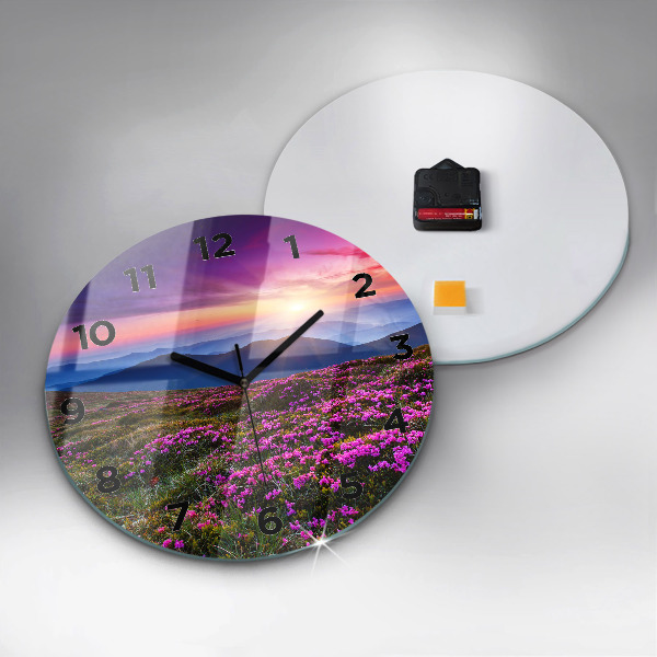 Reloj de pared redondo Flores al amanecer