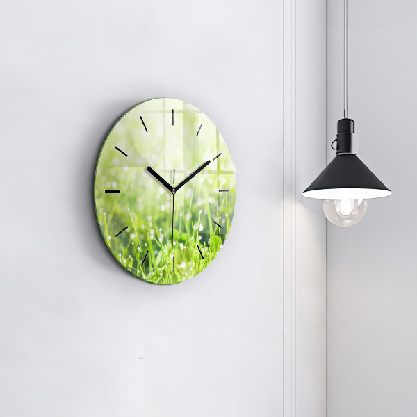 Reloj de pared redondo Hierba verde