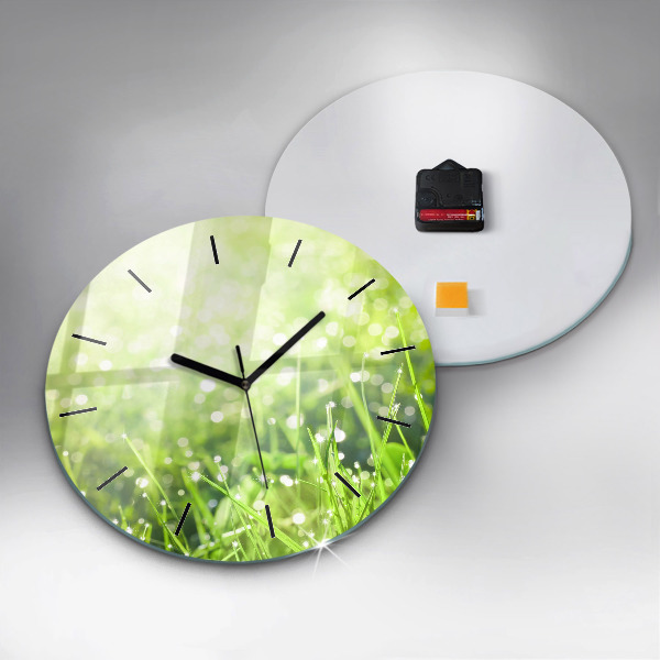 Reloj de pared redondo Hierba verde
